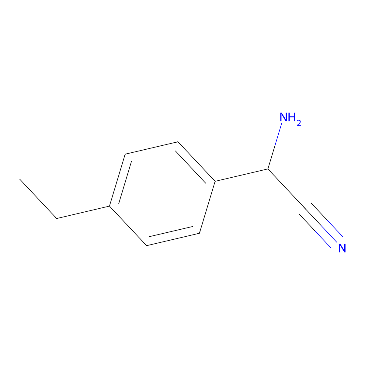 2-Amino-2-(4-ethylphenyl)acetonitrile molecular structure, CAS 746571-09-5