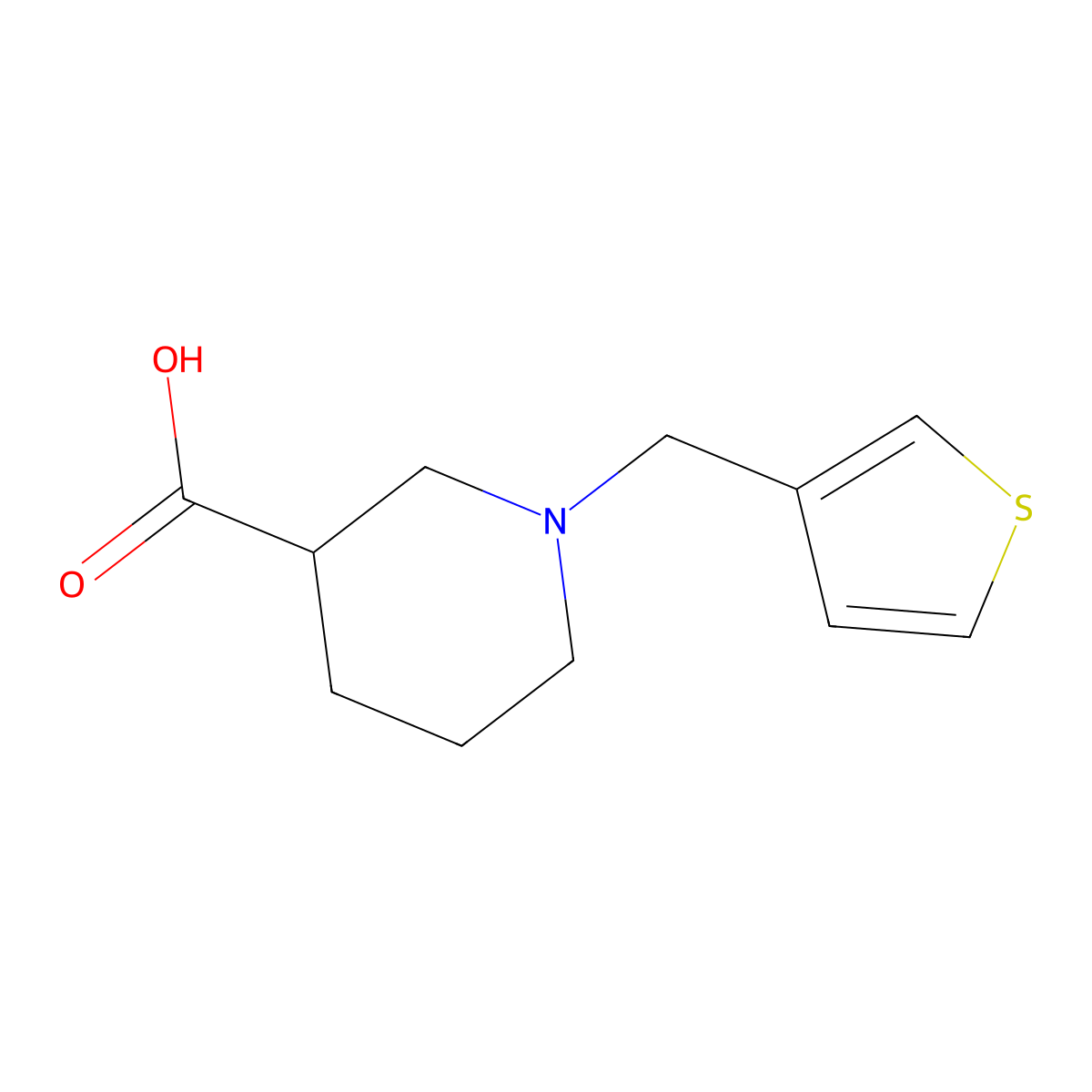 1-(thiophen-3-ylmethyl)piperidine-3-carboxylic Acid molecular structure, CAS 746581-91-9