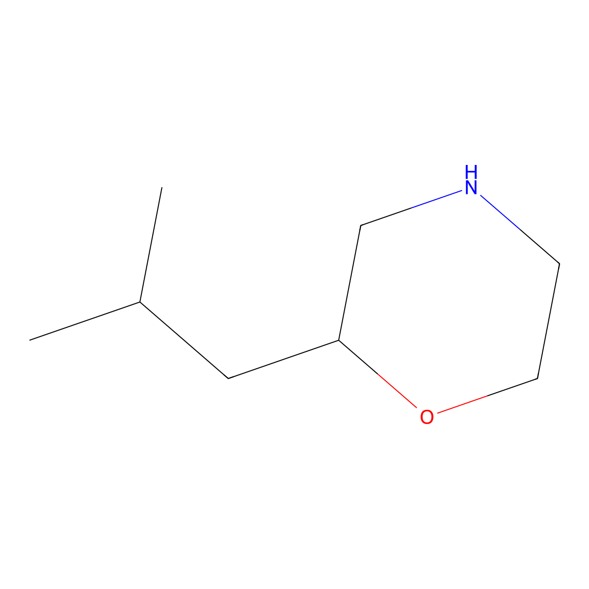 (R)-2-Isobutylmorpholine molecular structure, CAS 746585-30-8