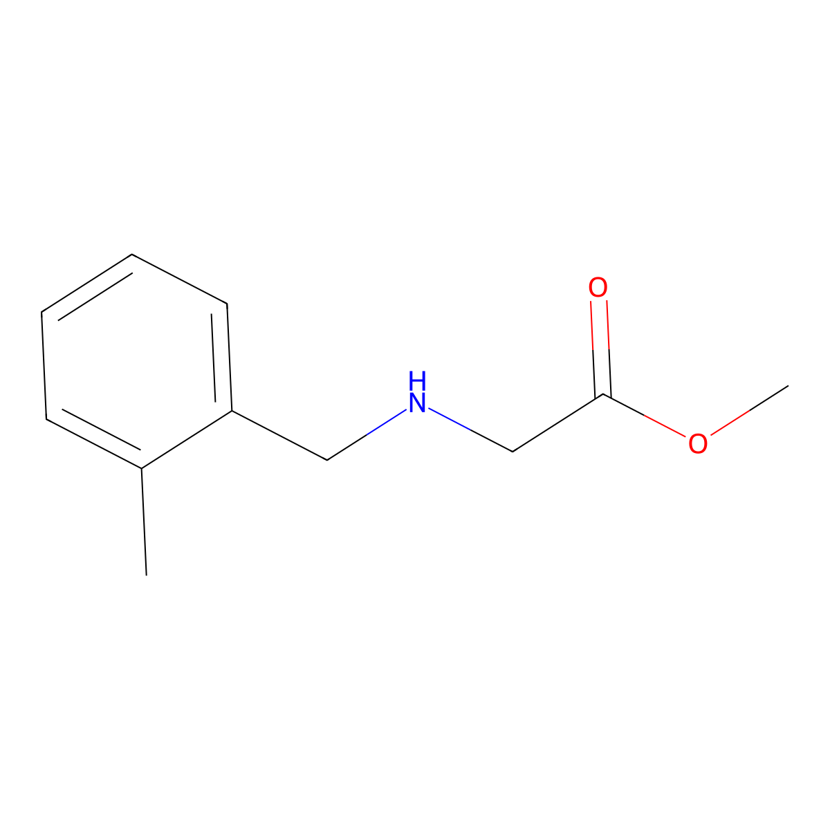 Methyl 2-{[(2-methylphenyl)methyl]amino}acetate molecular structure, CAS 746585-43-3