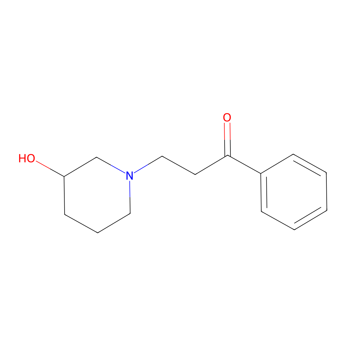 3-(3-Hydroxypiperidin-1-yl)-1-phenylpropan-1-one molecular structure, CAS 746589-13-9
