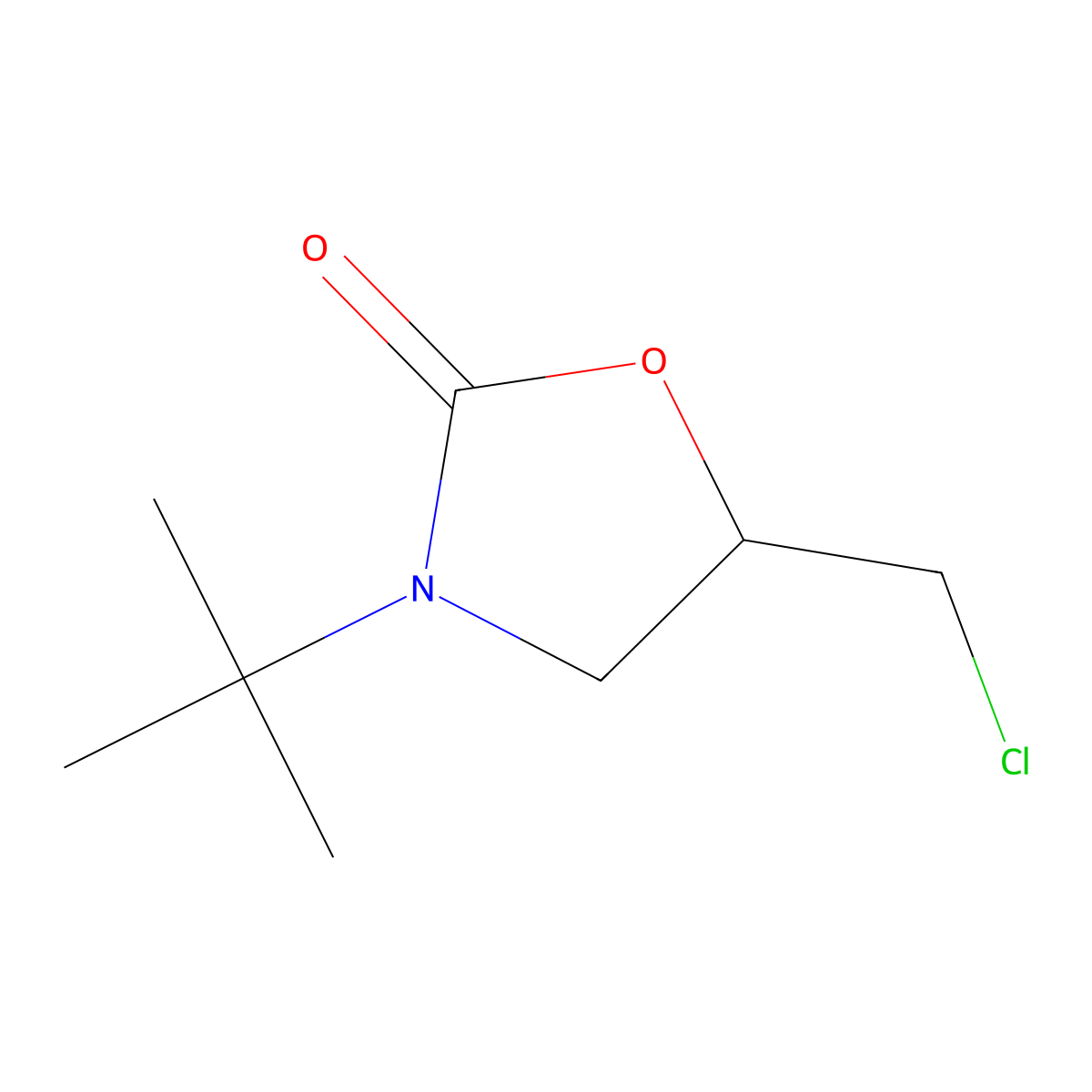 3-Tert-butyl-5-(chloromethyl)-1,3-oxazolidin-2-one molecular structure, CAS 74659-96-4