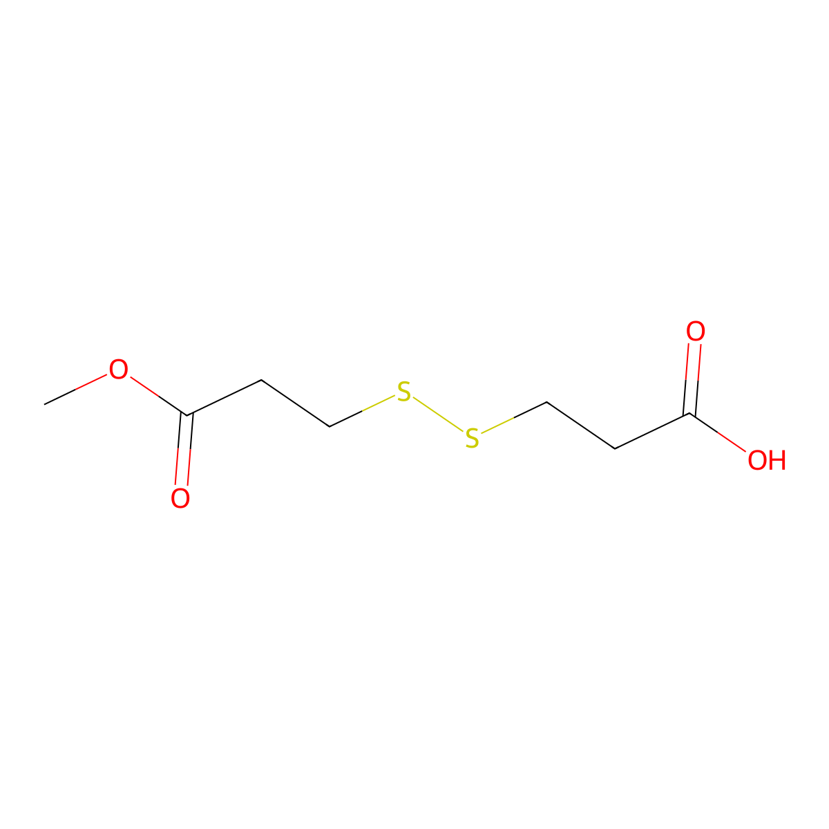 3-((3-Methoxy-3-oxopropyl)disulfanyl)propanoic acid molecular structure, CAS 746590-85-2