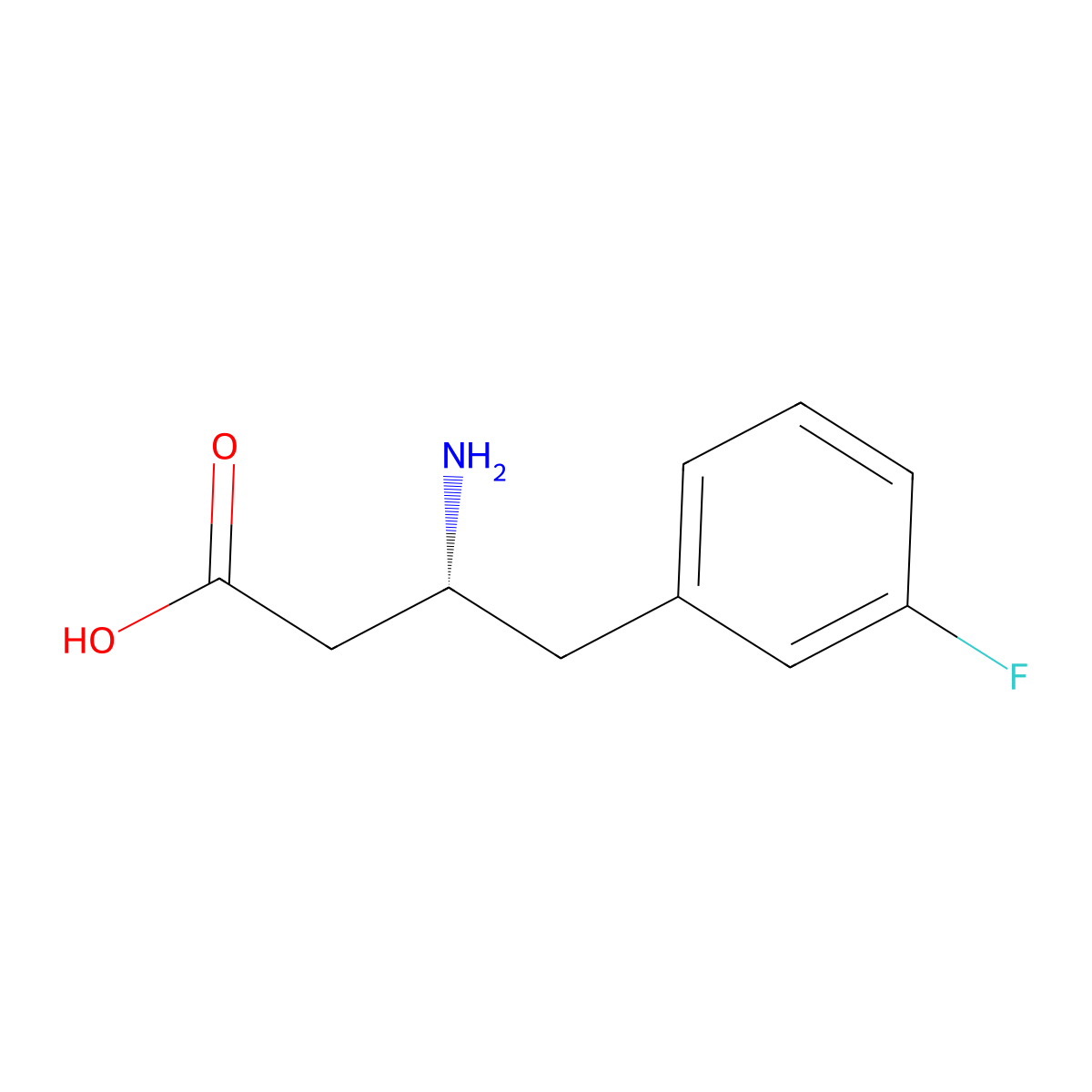 (3R)-3-amino-4-(3-fluorophenyl)butanoic acid molecular structure, CAS 746595-89-1