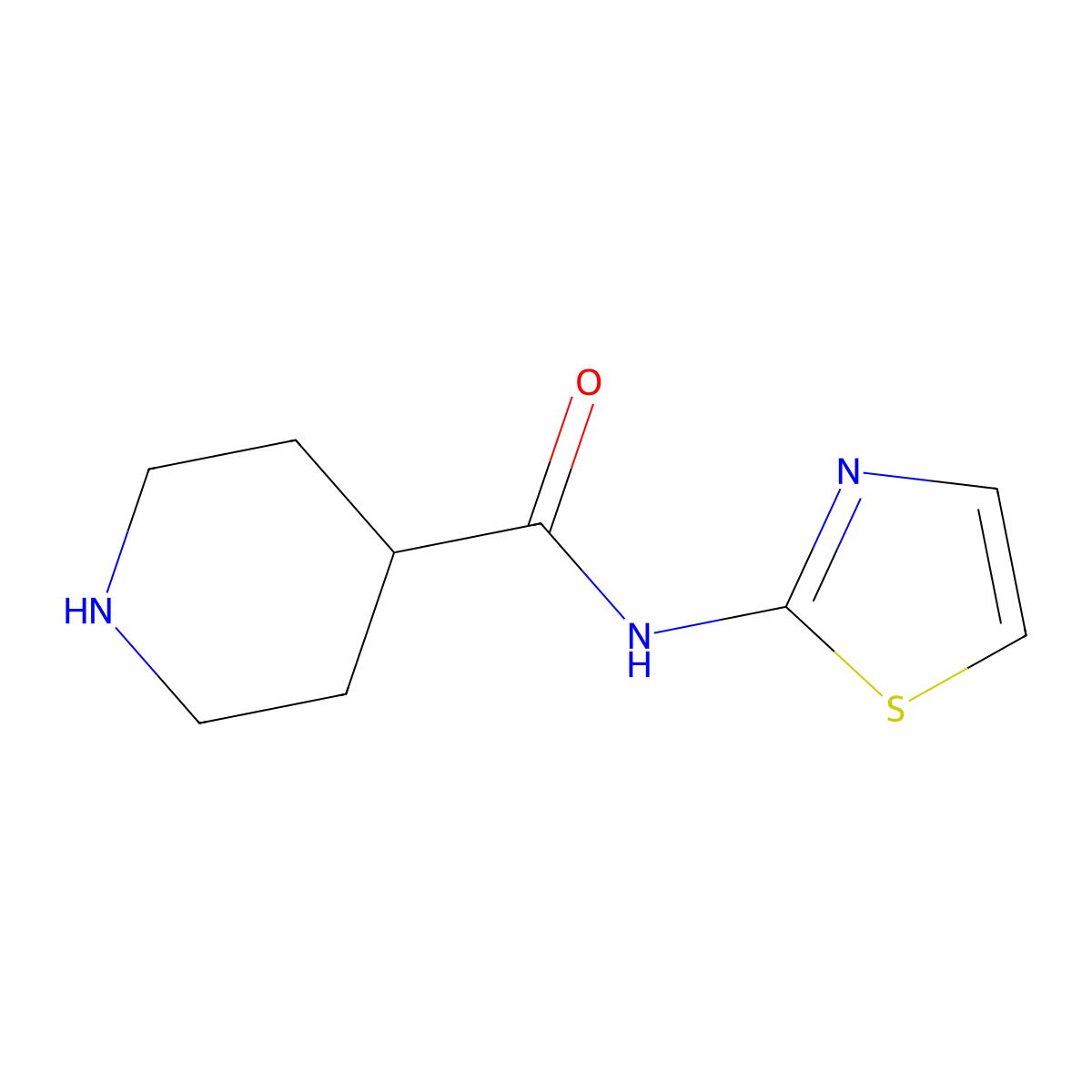 N-(1,3-thiazol-2-yl)piperidine-4-carboxamide molecular structure, CAS 746596-22-5