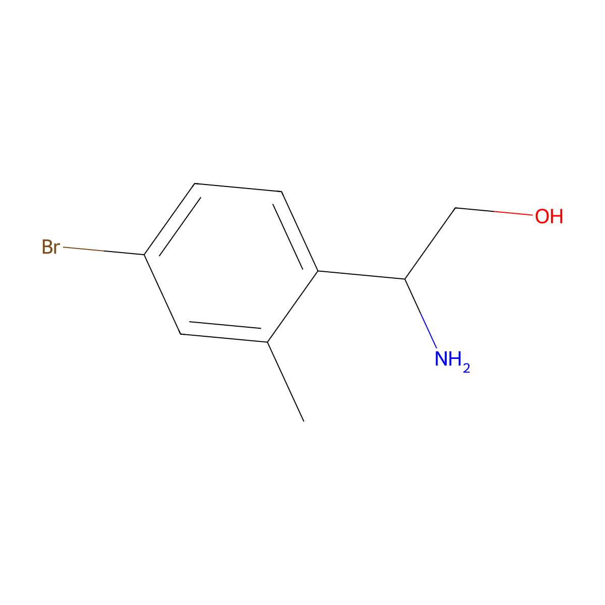 2-Amino-2-(4-bromo-2-methylphenyl)ethan-1-ol molecular structure, CAS 746597-83-1
