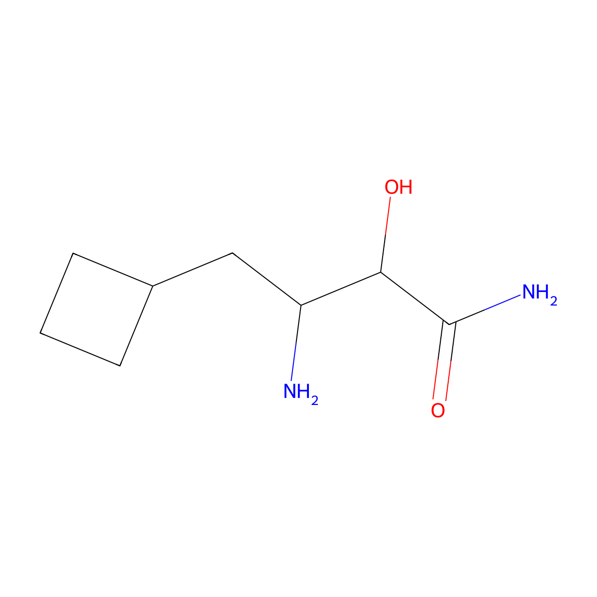3-Amino-4-cyclobutyl-2-hydroxybutanamide molecular structure, CAS 746598-16-3