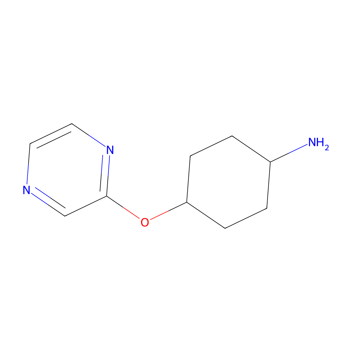4-(Pyrazin-2-yloxy)cyclohexan-1-amine molecular structure, CAS 746598-84-5
