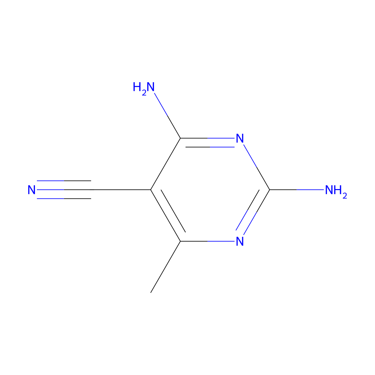 2,4-Diamino-6-methylpyrimidine-5-carbonitrile molecular structure, CAS 7466-13-9