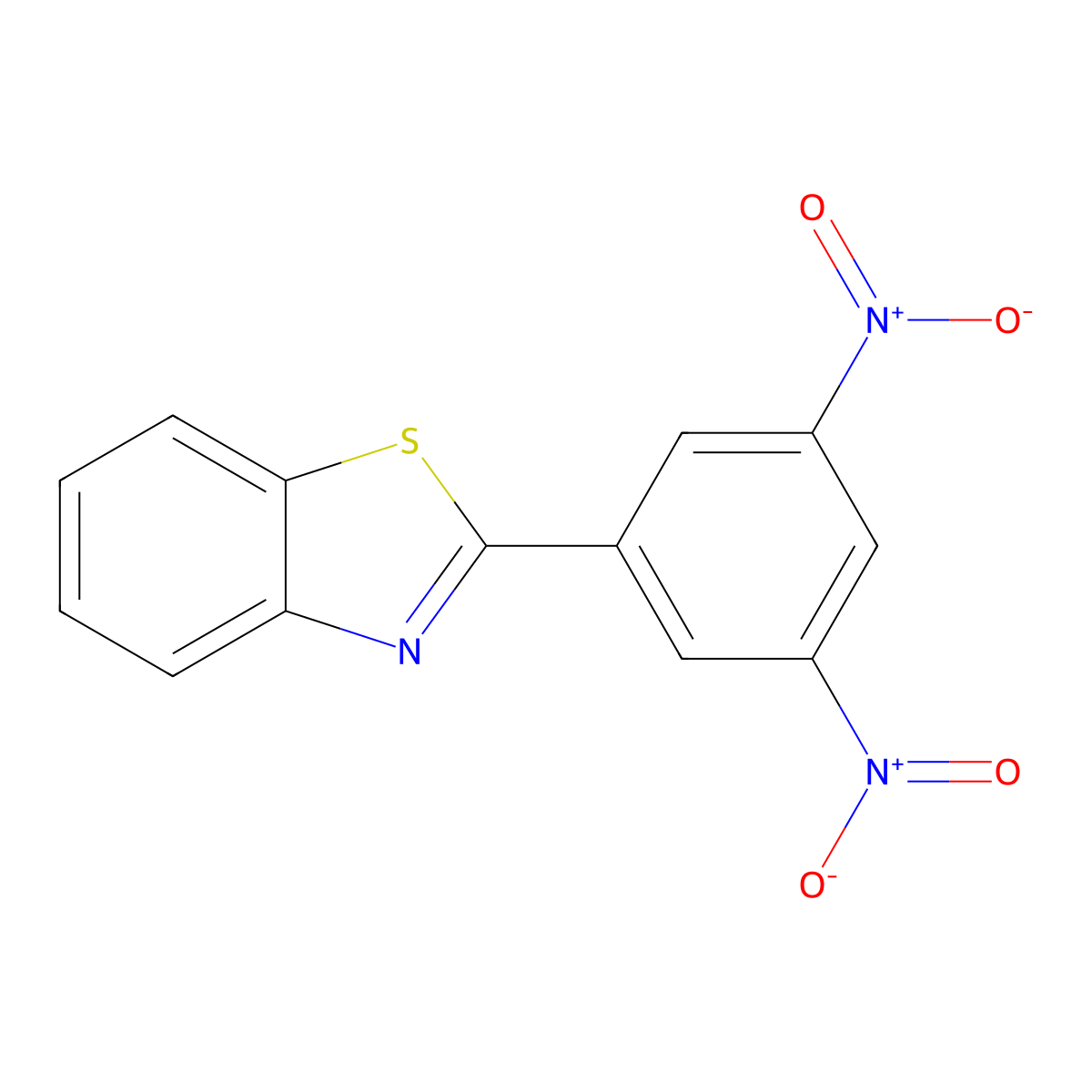 2-(3,5-Dinitrophenyl)benzothiazole molecular structure, CAS 7466-31-1