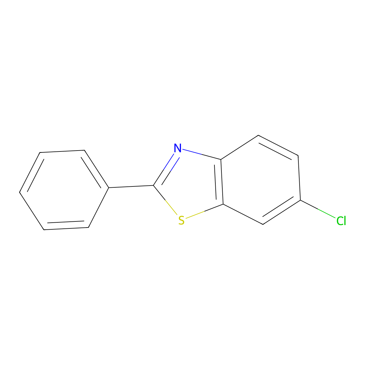 6-Chloro-2-phenyl-1,3-benzothiazole molecular structure, CAS 7466-32-2