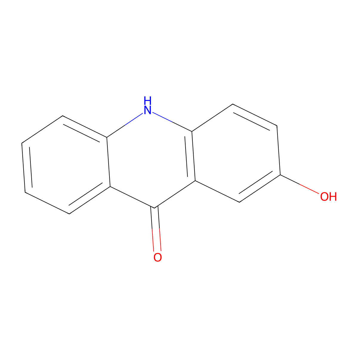 2-Hydroxy-10H-acridin-9-one molecular structure, CAS 7466-73-1