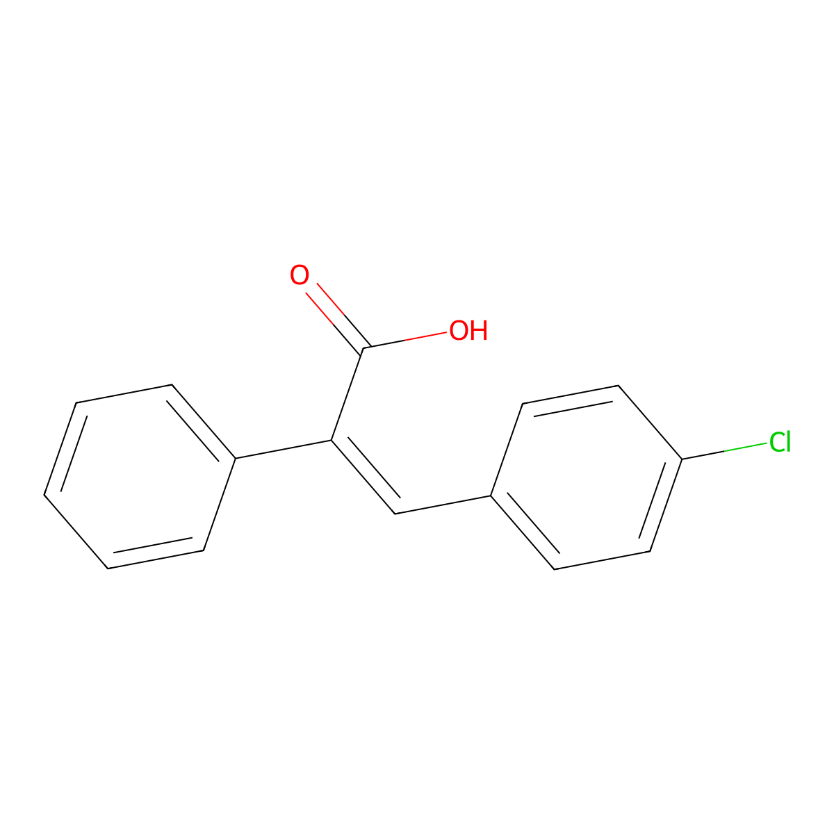 3-(4-Chlorophenyl)-2-phenyl-prop-2-enoic acid molecular structure, CAS 7466-99-1