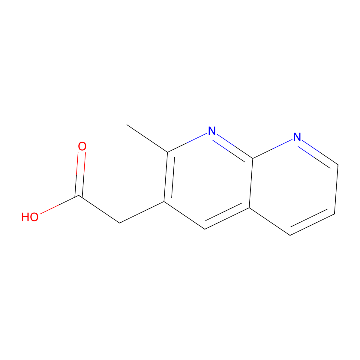2-(2-Methyl-1,8-naphthyridin-3-yl)acetic acid molecular structure, CAS 746601-65-0