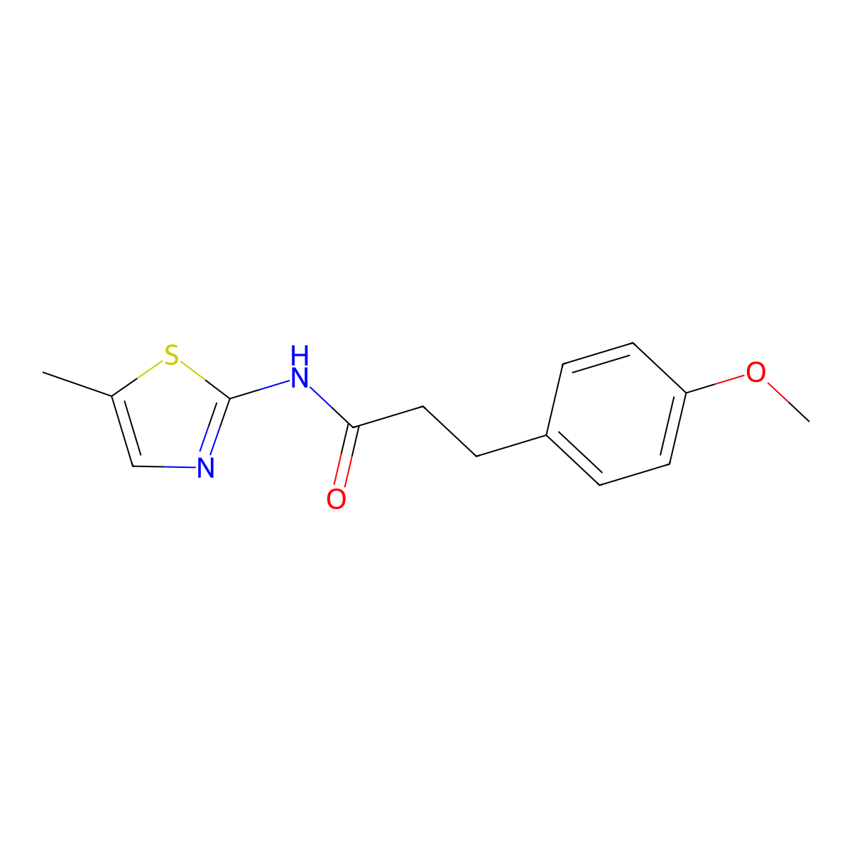 3-(4-methoxyphenyl)-N-(5-methyl-1,3-thiazol-2-yl)propanamide molecular structure, CAS 746605-92-5