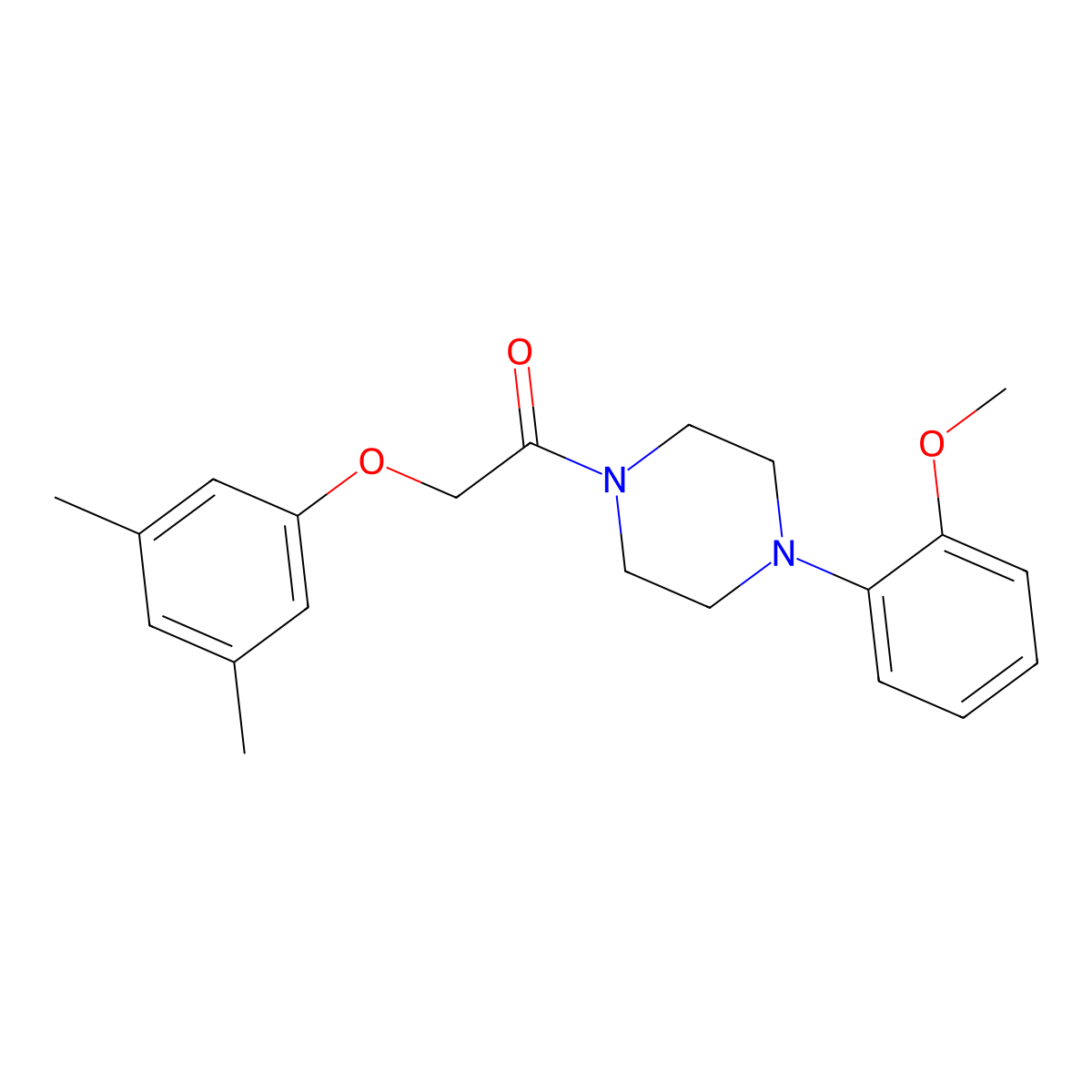2-(3,5-Dimethylphenoxy)-1-[4-(2-methoxyphenyl)piperazin-1-yl]ethanone molecular structure, CAS 746606-05-3