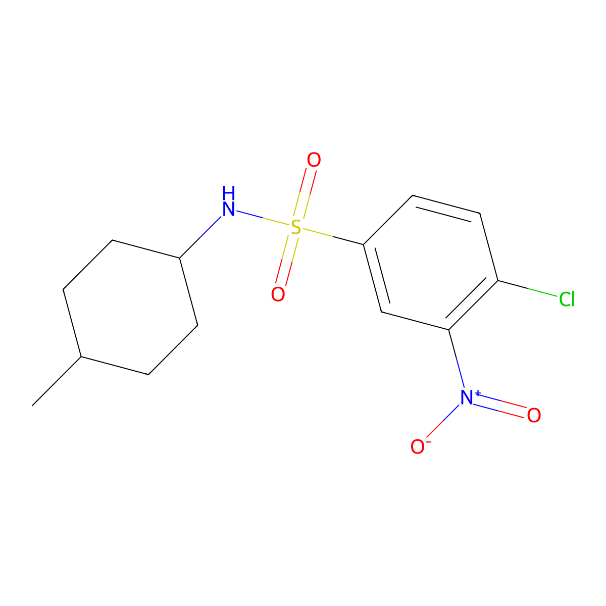 4-chloro-N-(4-methylcyclohexyl)-3-nitrobenzenesulfonamide molecular structure, CAS 746607-43-2