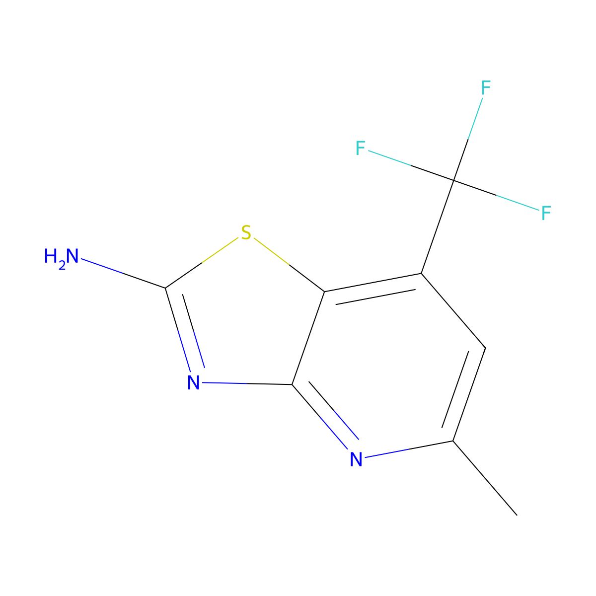 5-Methyl-7-(trifluoromethyl)-[1,3]thiazolo[4,5-b]pyridin-2-amine molecular structure, CAS 746608-19-5