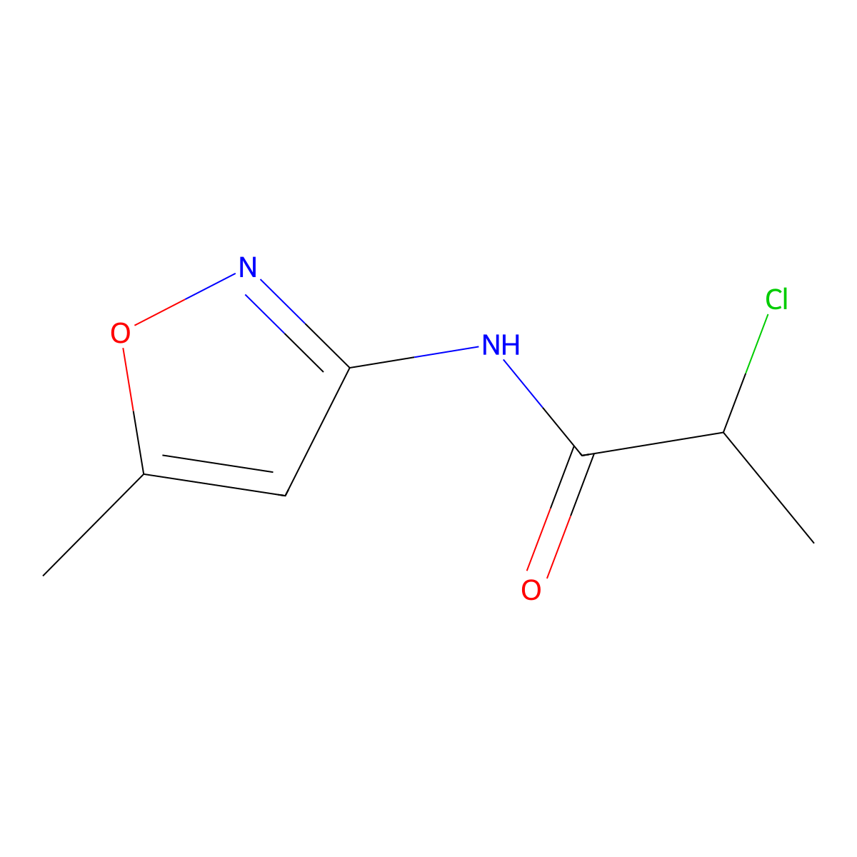 2-chloro-N-(5-methyl-1,2-oxazol-3-yl)propanamide molecular structure, CAS 746608-25-3