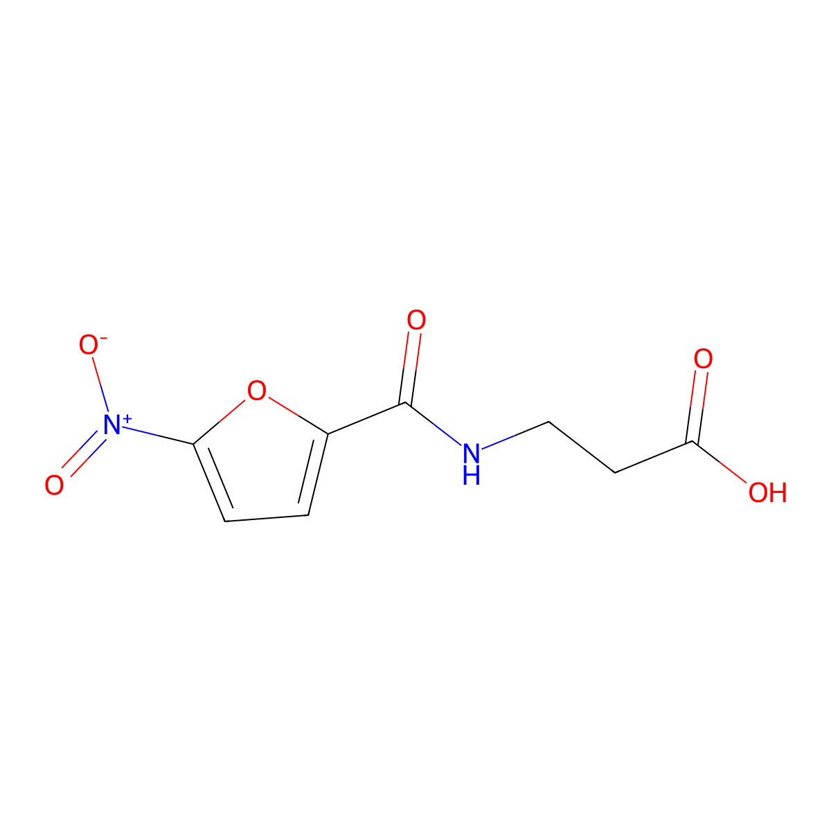 3-[(5-Nitrofuran-2-yl)formamido]propanoic acid molecular structure, CAS 746608-27-5