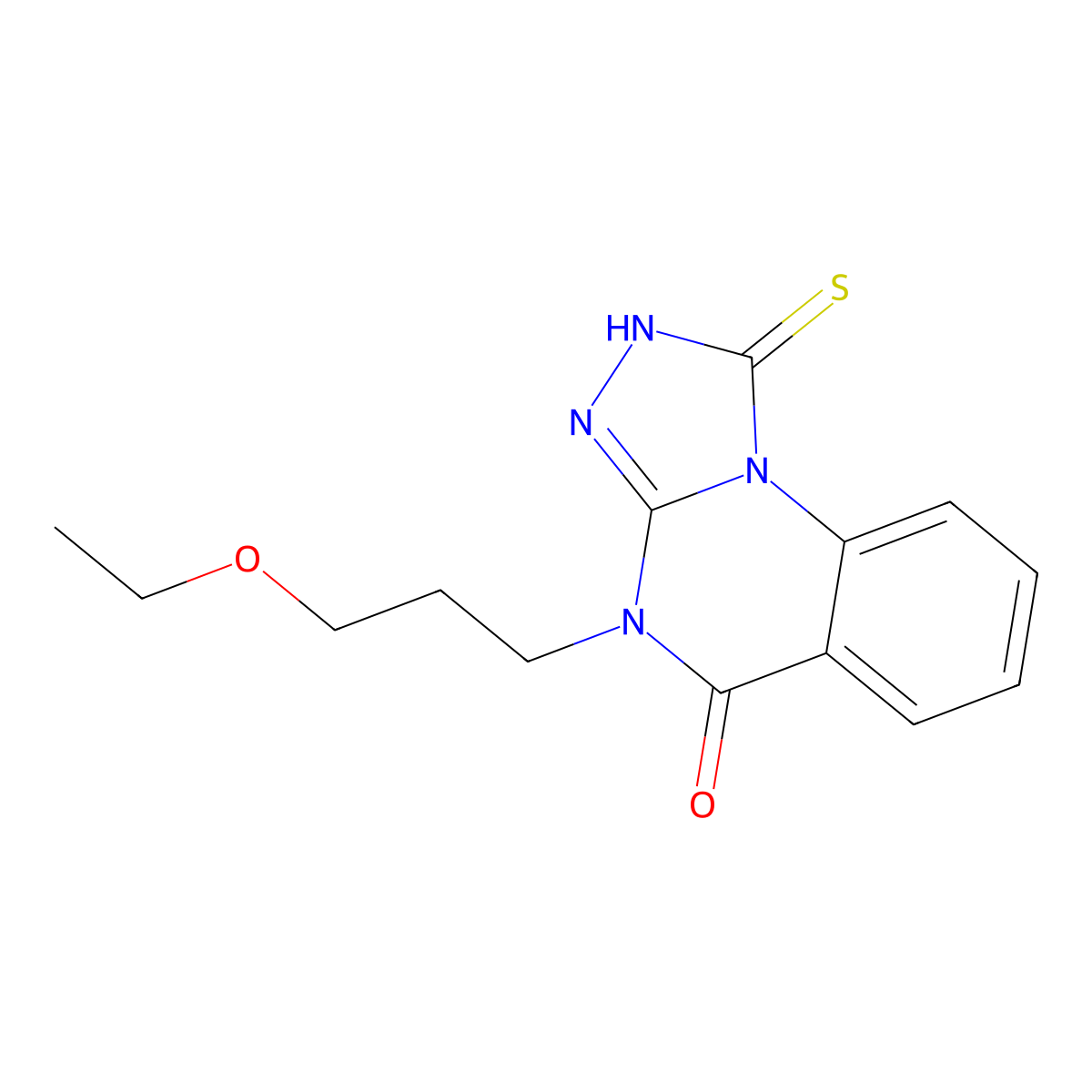 4-(3-ethoxypropyl)-1-sulfanyl-4H,5H-[1,2,4]triazolo[4,3-a]quinazolin-5-one molecular structure, CAS 746608-43-5