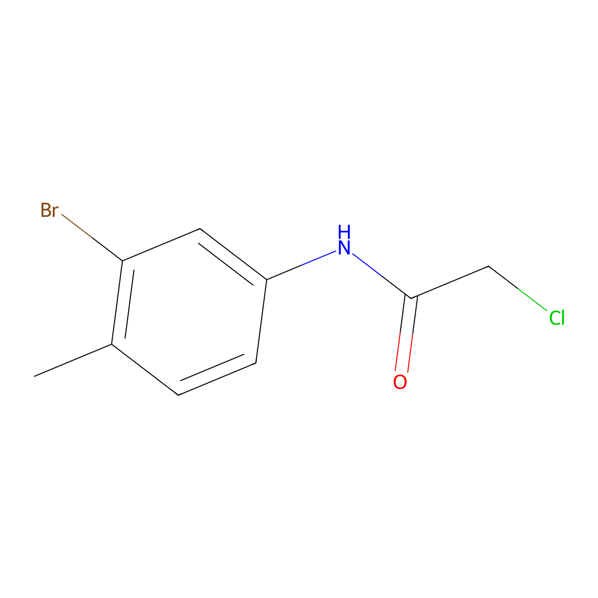 N-(3-bromo-4-methylphenyl)-2-chloroacetamide molecular structure, CAS 746608-45-7