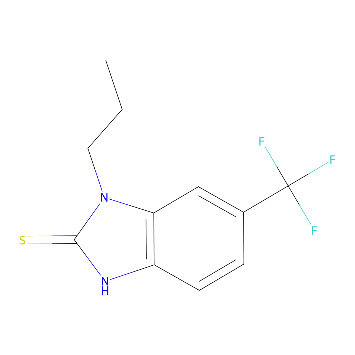 1-propyl-6-(trifluoromethyl)-1H-1,3-benzodiazole-2-thiol molecular structure, CAS 746608-47-9