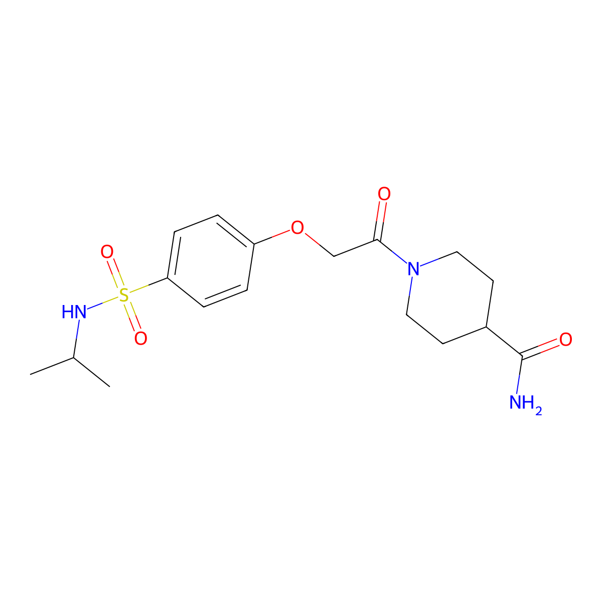 1-[2-[4-(Propan-2-ylsulfamoyl)phenoxy]acetyl]piperidine-4-carboxamide molecular structure, CAS 746609-62-1