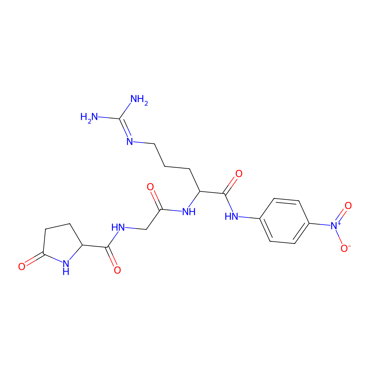 5-Oxo-prolyl-glycyl-arginine-4-nitroanilide molecular structure, CAS 74661-31-7