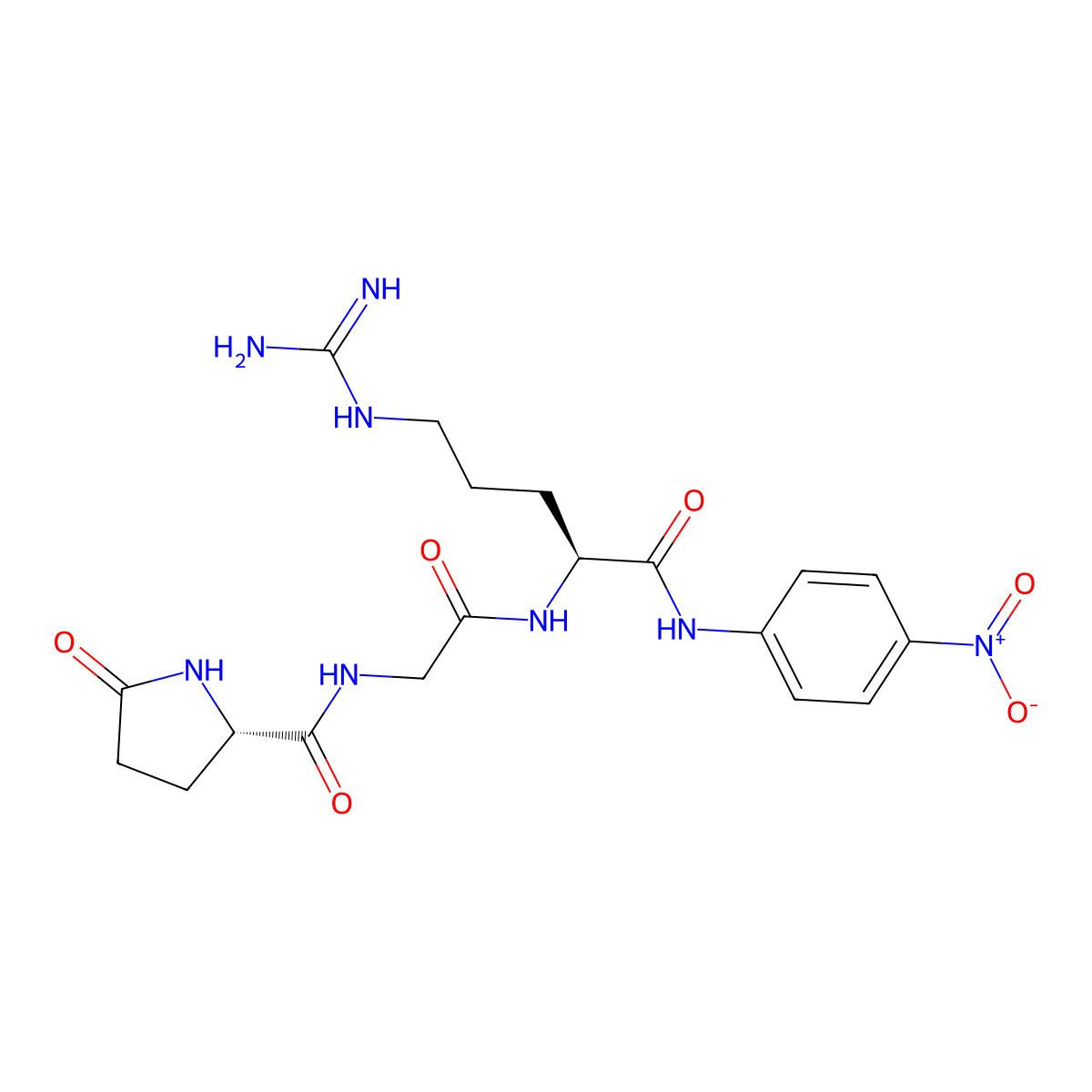 5-Oxo-prolyl-glycyl-arginine-4-nitroanilide molecular structure, CAS 74661-31-7