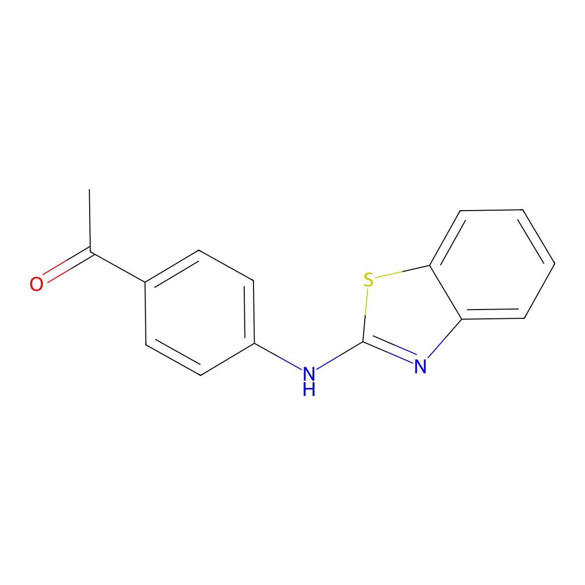 1-{4-[(1,3-Benzothiazol-2-yl)amino]phenyl}ethan-1-one molecular structure, CAS 74661-40-8