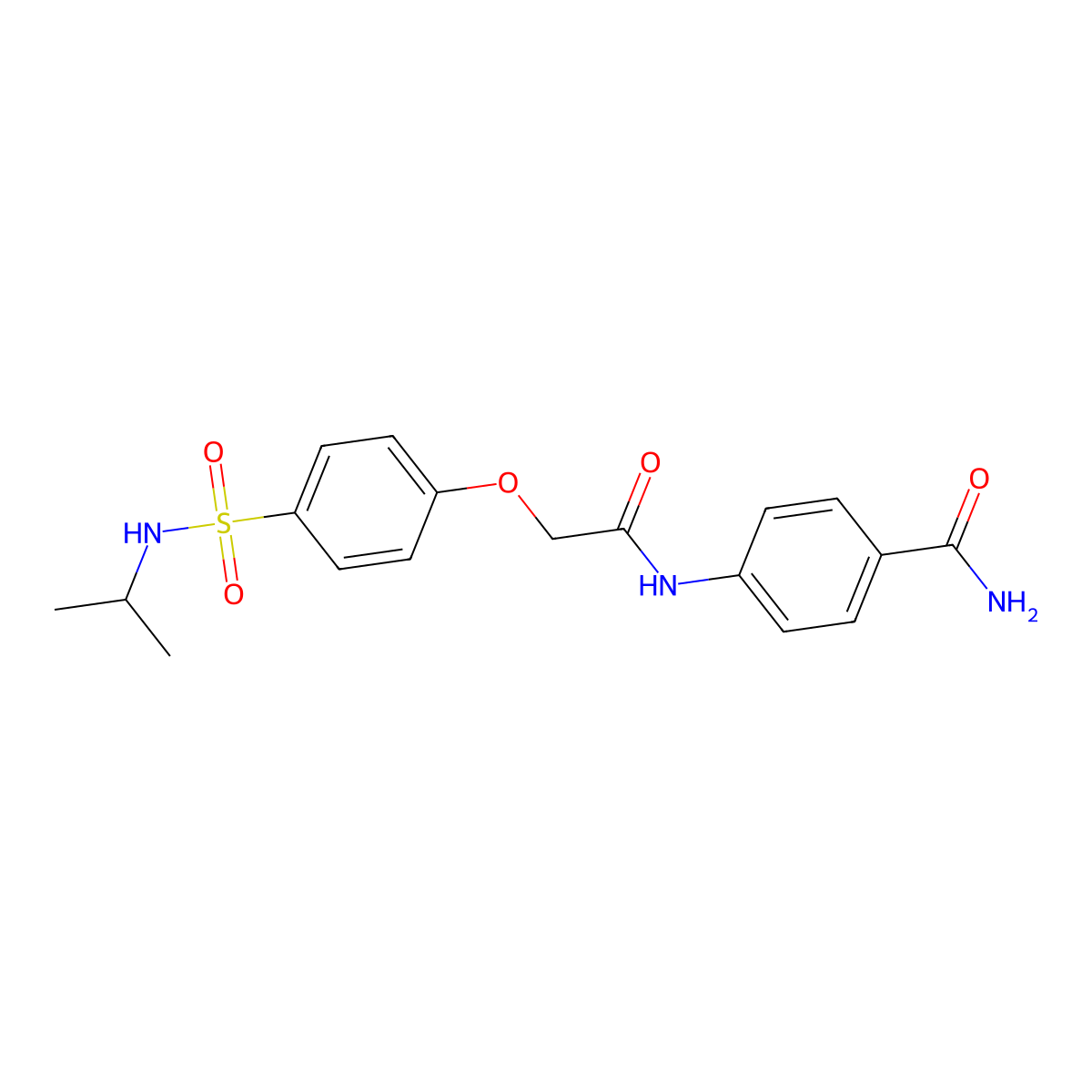 4-({[4-(Propan-2-ylsulfamoyl)phenoxy]acetyl}amino)benzamide molecular structure, CAS 746610-76-4