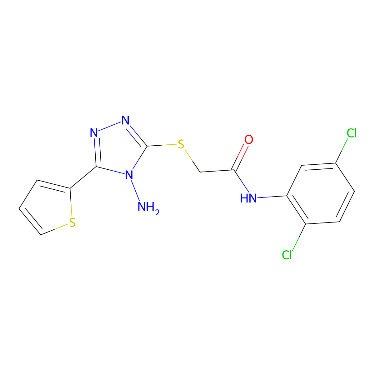 2-{[4-amino-5-(thiophen-2-yl)-4H-1,2,4-triazol-3-yl]sulfanyl}-N-(2,5-dichlorophenyl)acetamide molecular structure, CAS 746612-35-1
