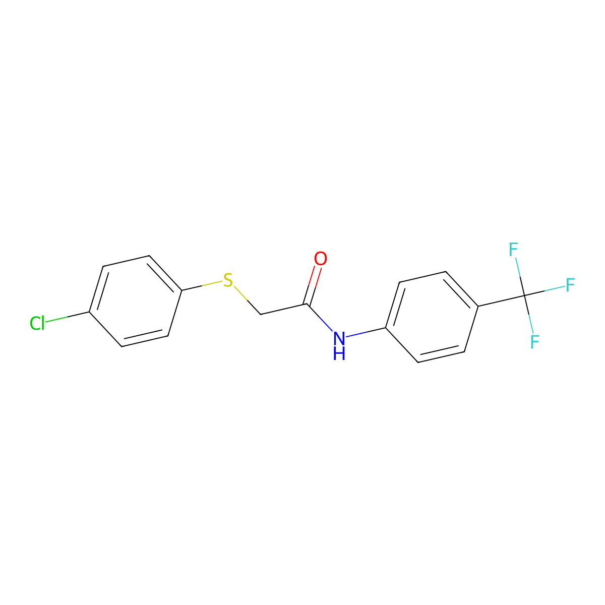 2-[(4-chlorophenyl)sulfanyl]-N-[4-(trifluoromethyl)phenyl]acetamide molecular structure, CAS 746613-17-2