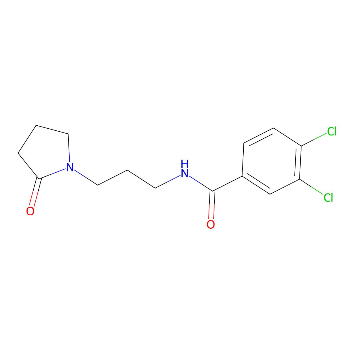 3,4-dichloro-N-[3-(2-oxopyrrolidin-1-yl)propyl]benzamide molecular structure, CAS 746613-46-7