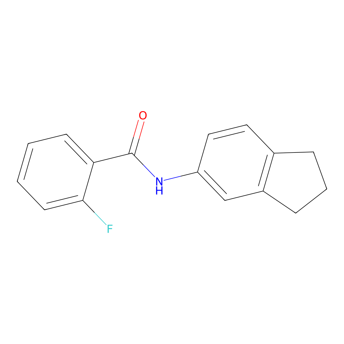 N-(2,3-dihydro-1H-inden-5-yl)-2-fluorobenzamide molecular structure, CAS 746614-43-7