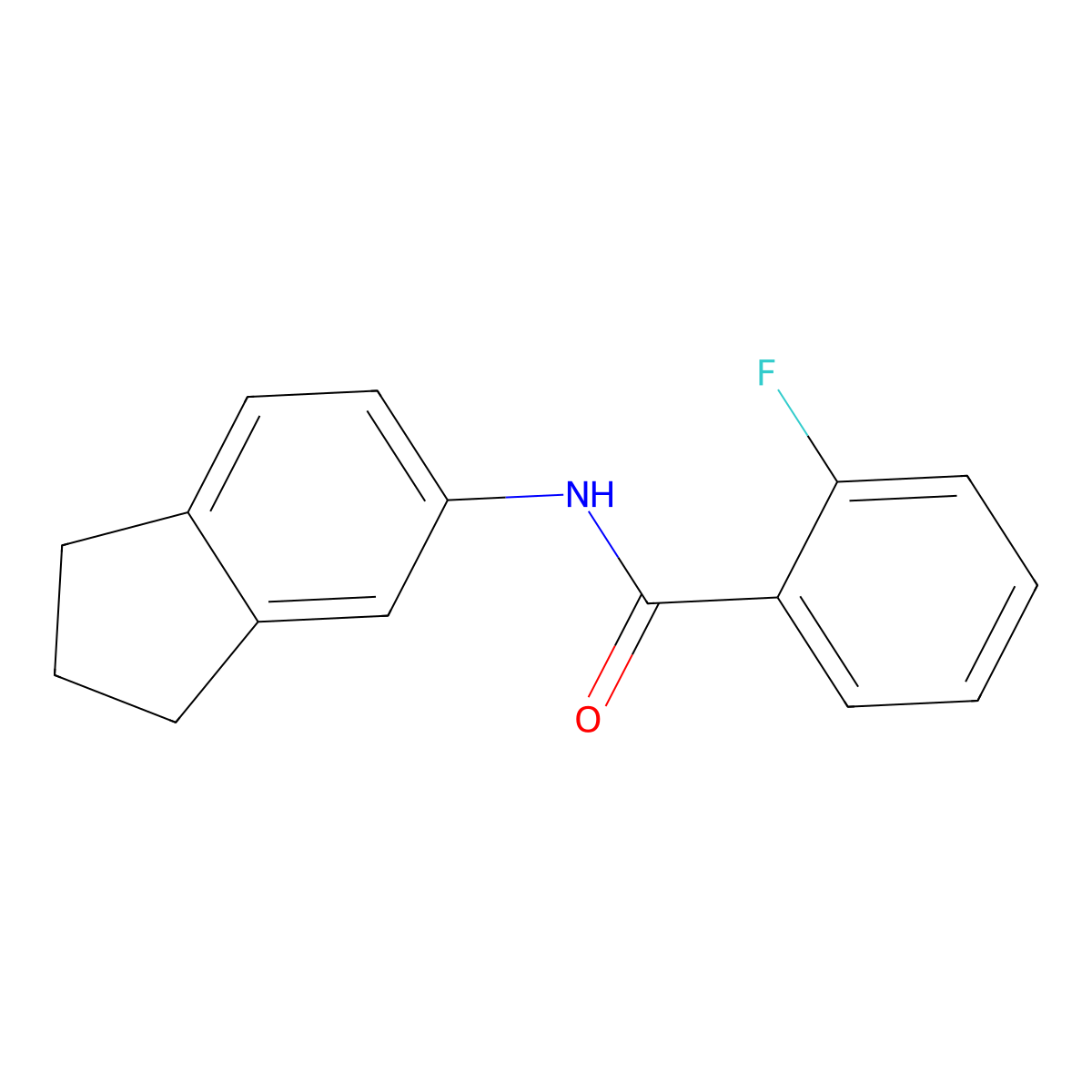 N-(2,3-dihydro-1H-inden-5-yl)-2-fluorobenzamide molecular structure, CAS 746614-43-7