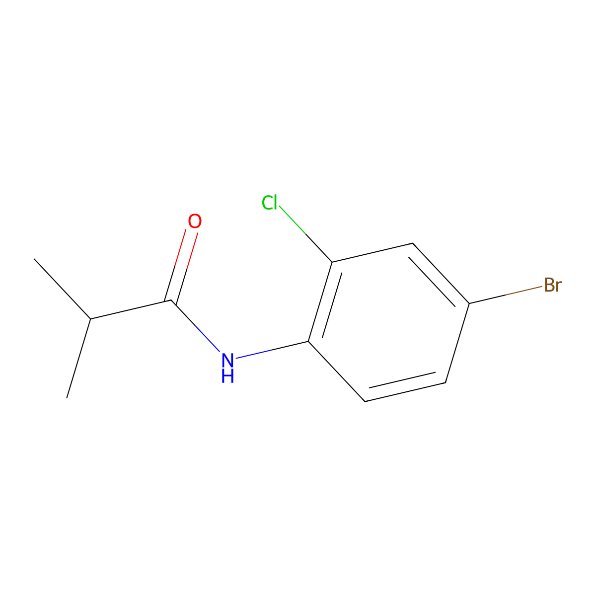 N-(4-bromo-2-chlorophenyl)-2-methylpropanamide molecular structure, CAS 746614-55-1