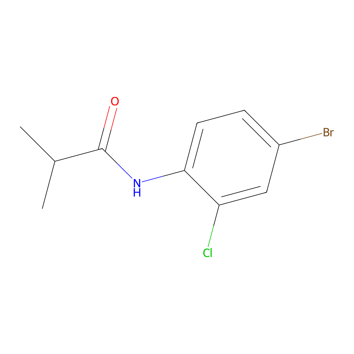 N-(4-bromo-2-chlorophenyl)-2-methylpropanamide molecular structure, CAS 746614-55-1