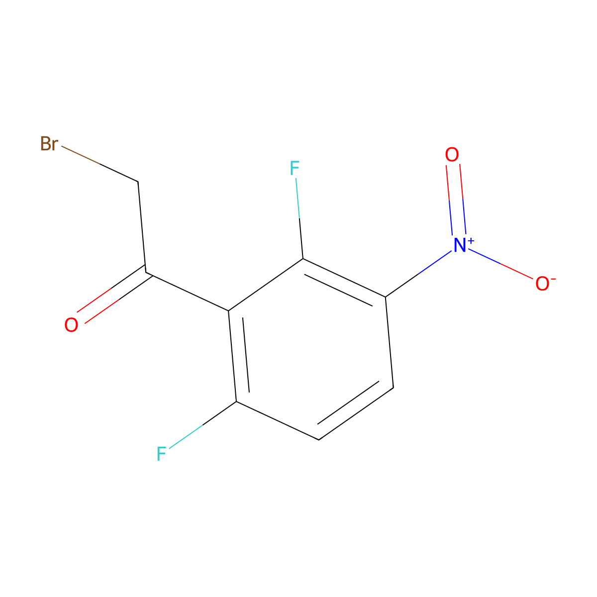 2-Bromo-1-(2,6-difluoro-3-nitrophenyl)ethanone molecular structure, CAS 746630-00-2