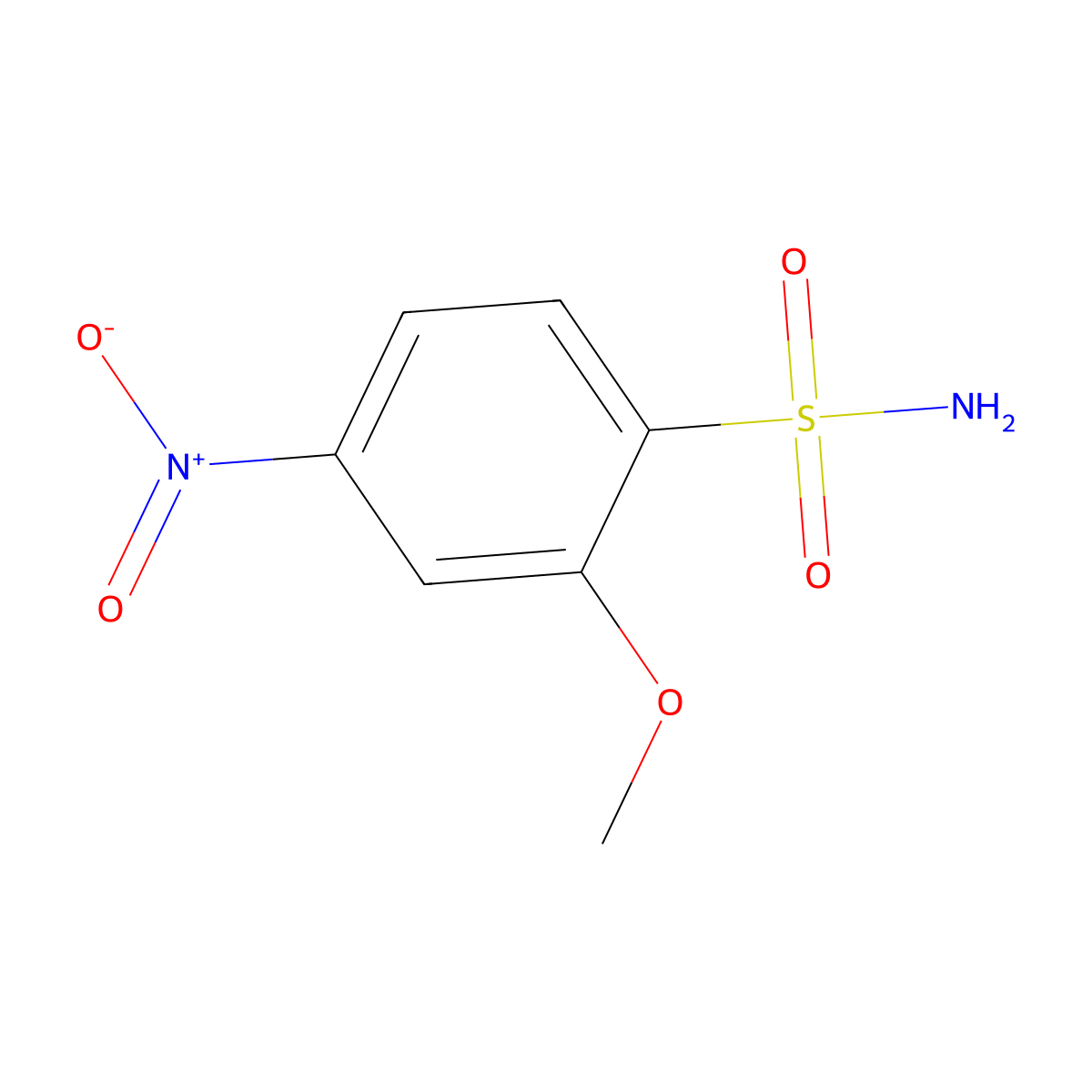 2-Methoxy-4-nitrobenzenesulfonamide molecular structure, CAS 746630-16-0