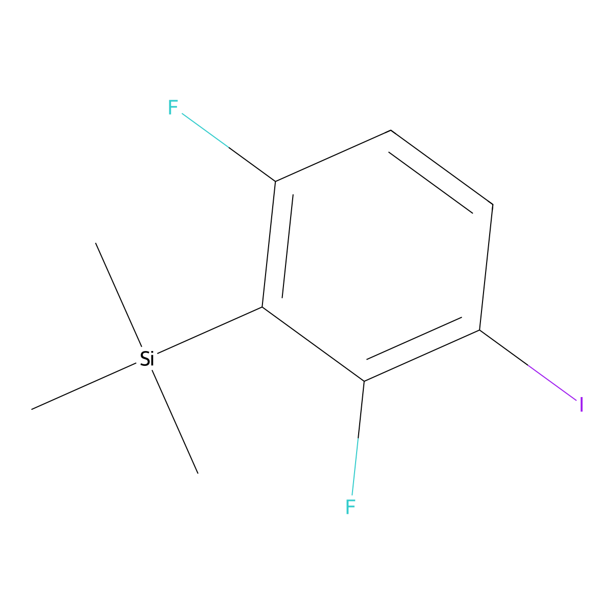 (2,6-Difluoro-3-iodophenyl)trimethylsilane molecular structure, CAS 746630-31-9