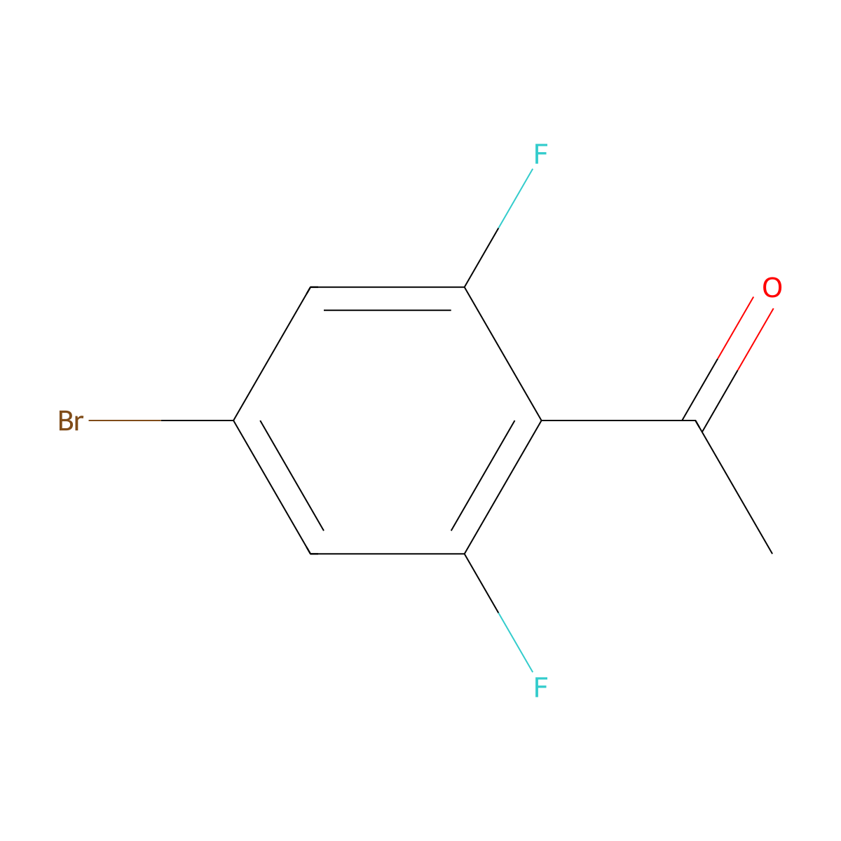 1-(4-Bromo-2,6-difluorophenyl)ethan-1-one molecular structure, CAS 746630-34-2