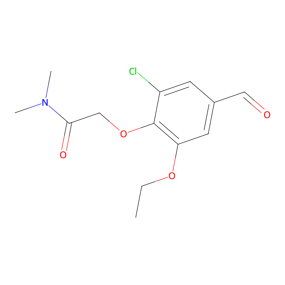 2-(2-chloro-6-ethoxy-4-formylphenoxy)-N,N-dimethylacetamide molecular structure, CAS 746630-78-4