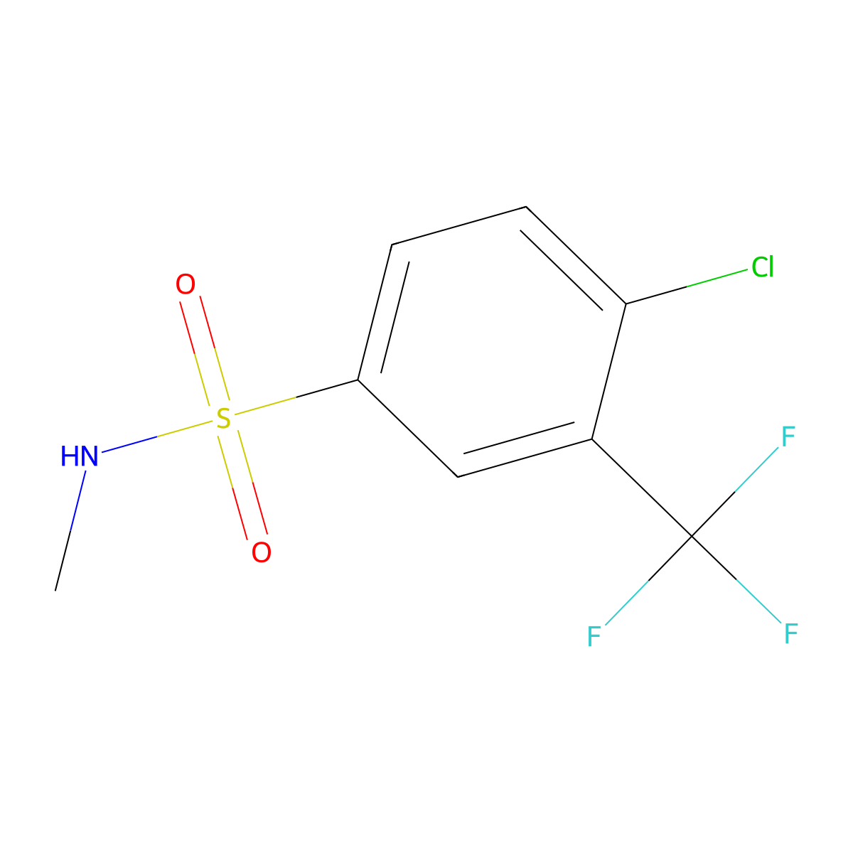 4-chloro-N-methyl-3-(trifluoromethyl)benzene-1-sulfonamide molecular structure, CAS 746631-62-9