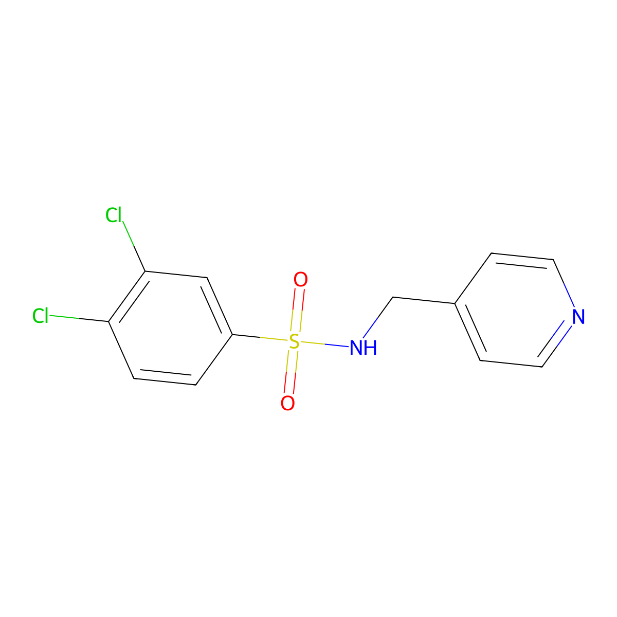 [(3,4-Dichlorophenyl)sulfonyl](4-pyridylmethyl)amine molecular structure, CAS 746632-12-2
