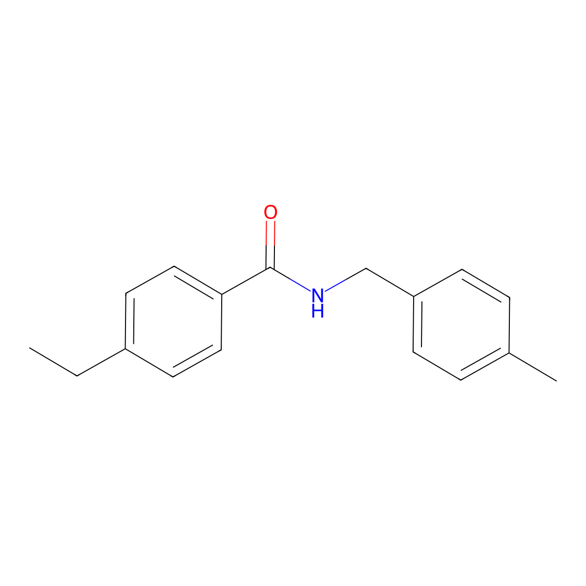 4-ethyl-N-(4-methylbenzyl)benzamide molecular structure, CAS 746632-76-8