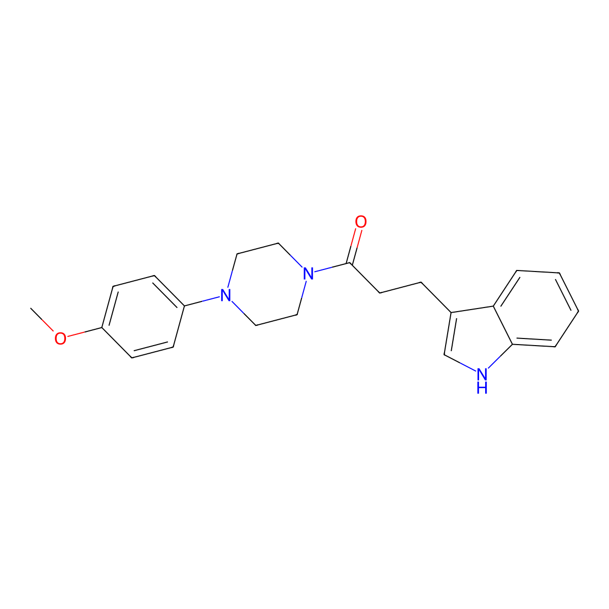 3-(1H-indol-3-yl)-1-[4-(4-methoxyphenyl)piperazin-1-yl]propan-1-one molecular structure, CAS 746633-18-1