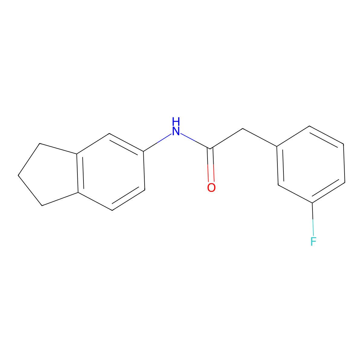 N-(2,3-dihydro-1H-inden-5-yl)-2-(3-fluorophenyl)acetamide molecular structure, CAS 746635-03-0