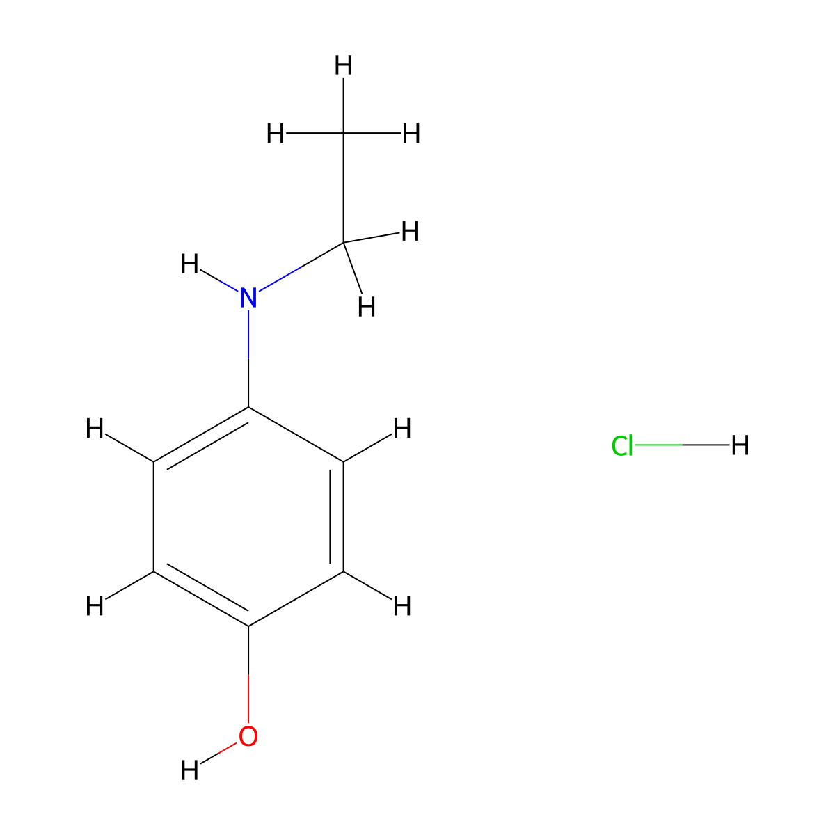 4-(Ethylamino)phenol hydrochloride molecular structure, CAS 746637-08-1